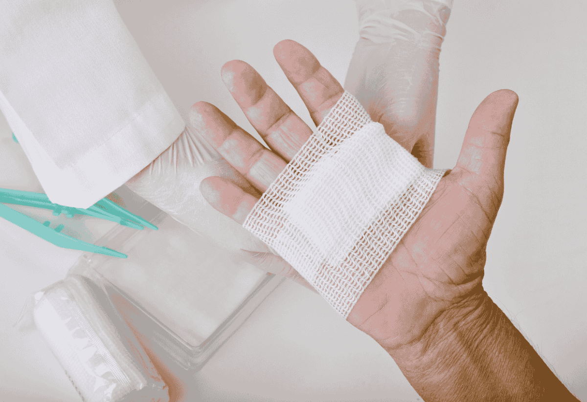 Wound care - wrapping a hand