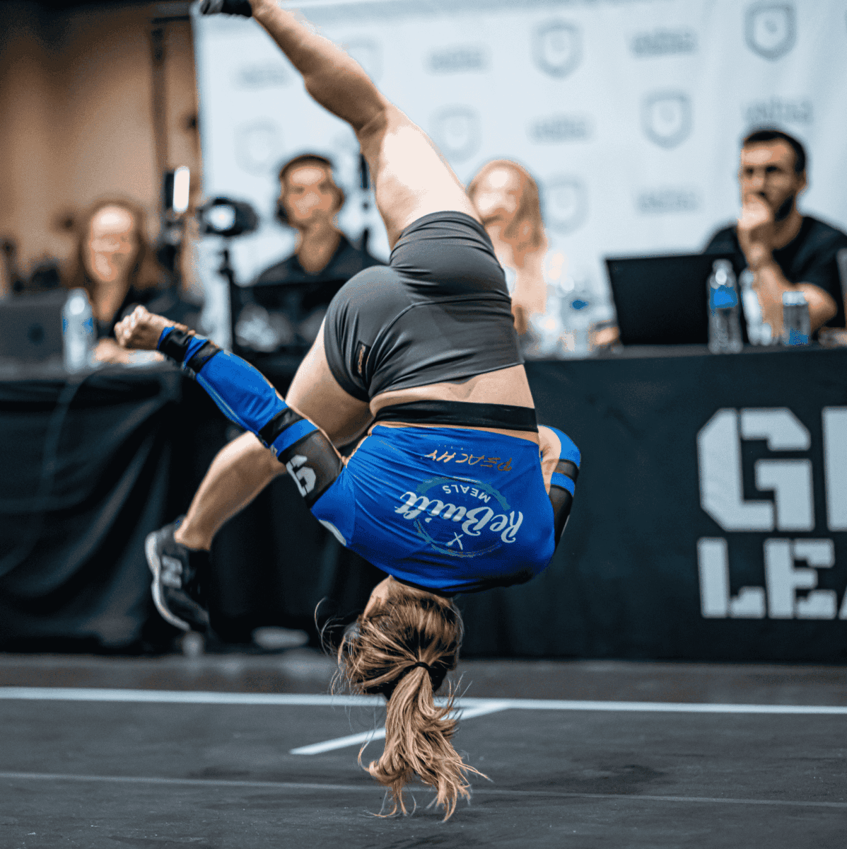 athlete doing a competition. gymnastics