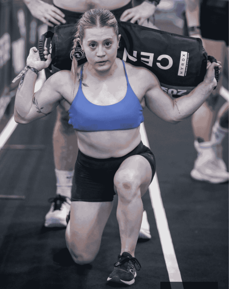 Woman doing hyrox athletic competition