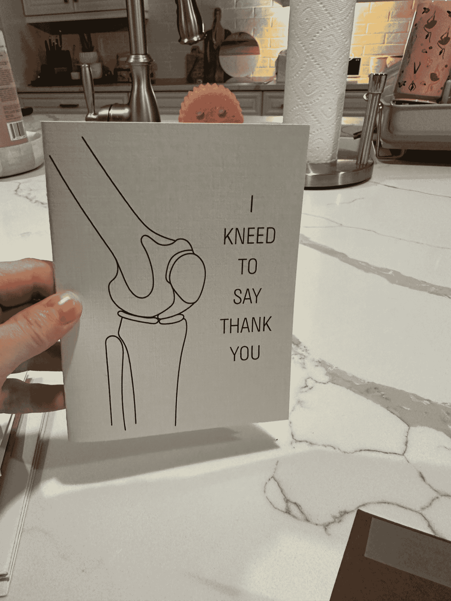 pun card patient gave to physical therapist