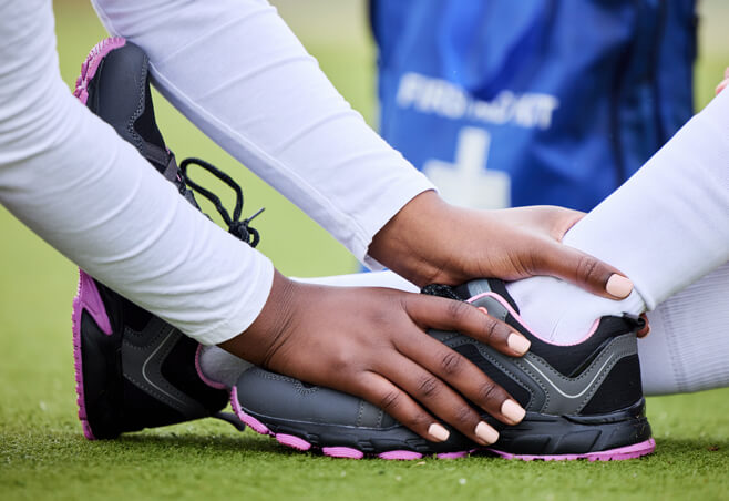 Athlete with ankle pain