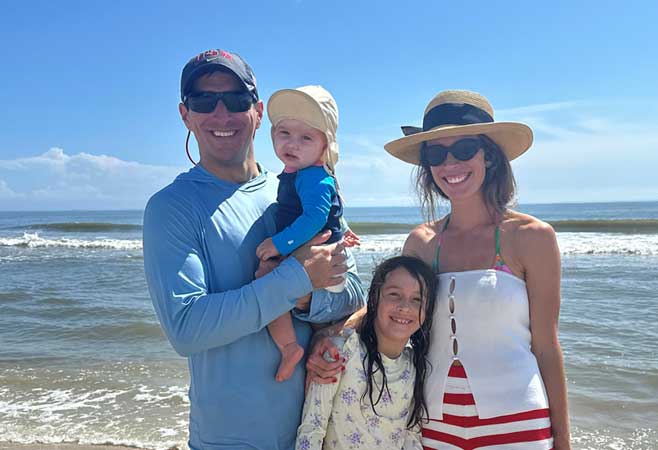 Dr. Villarreal and family at the beach