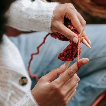 woman knitting